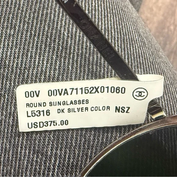 Chanel Women’s Dark Gray Frame Round Sunglasses - Picture 12 of 15